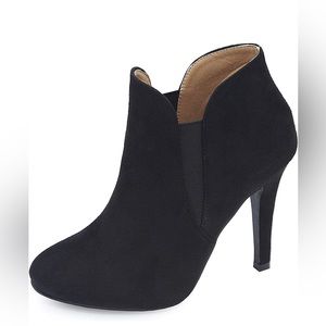 Women's Classic Chelsea style Round Toe high heel Ankle Boots Booties Faux Suede